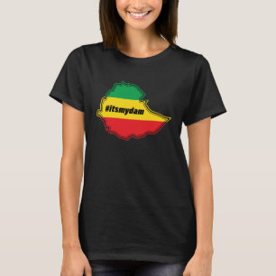 Sein mein Damm auf der äthiopischen Landkarte und T-Shirt