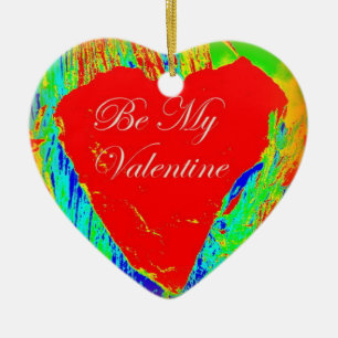 sein, meine valentinische rote Herzverzierung Keramik Ornament
