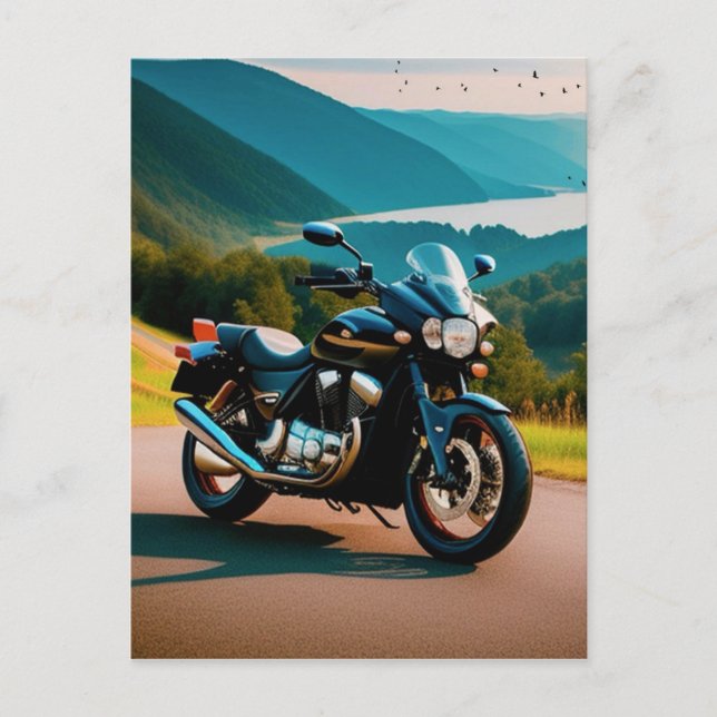 Sein Motorrad Postkarte (Vorderseite)