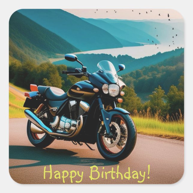 Sein Motorrad Quadratischer Aufkleber (Vorderseite)