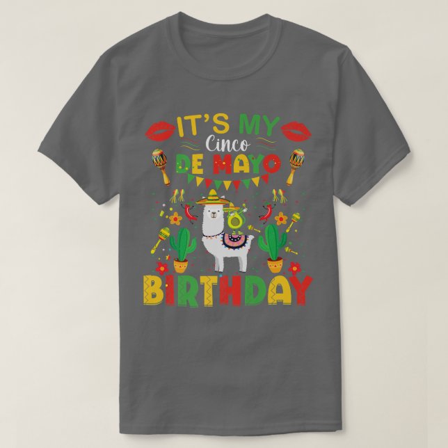 Sein My Cinco De Mayo Birthday Meican Lamamabbing T-Shirt (Design vorne)