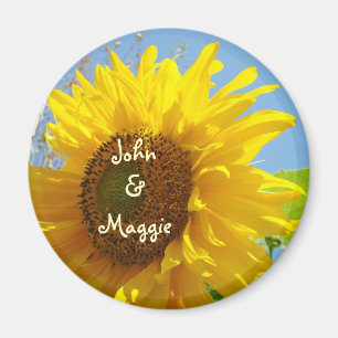 Sein Name & Ihr Name Magnet Sonnenblumen