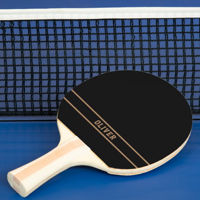 Sein Name Modernes Muster auf schwarz Tischtennis Schläger (InSitu)