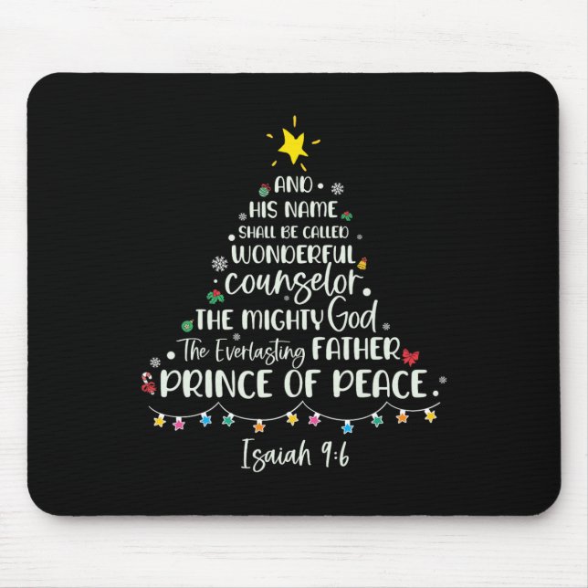 Sein Name wird Isaiah 96 Weihnachtsbaum genannt Mousepad (Vorne)