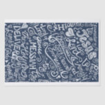 Sein Name wird Seidenpapier<br><div class="desc">Chalkboard Stilschrift der Namen des Herrn. Blauer Hintergrund mit weißem Kreide.</div>