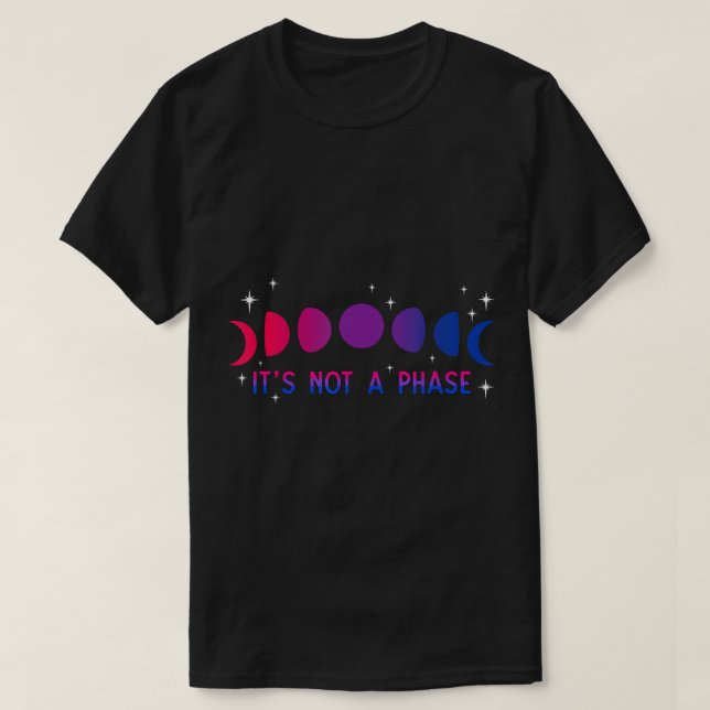 Sein nicht-phasen-bisexueller Mond Bi Pride LGBTQI T-Shirt (Design vorne)