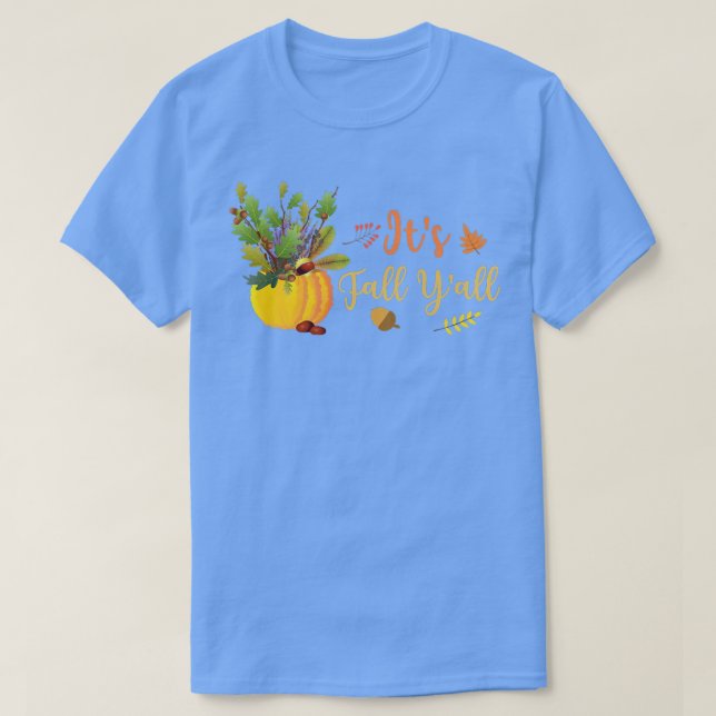 Sein Niedlicher Kürbis im Herbst Verlasse Herbstsa T-Shirt (Design vorne)