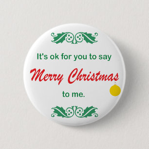 Sein O.K., zum der frohen Weihnachten zu sagen Button