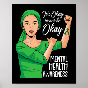 Sein Ok, nicht Ok Mental Health Awareness Green Poster