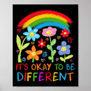Sein Ok zu sein, anders Autismus Rainbow Boho Neur Poster