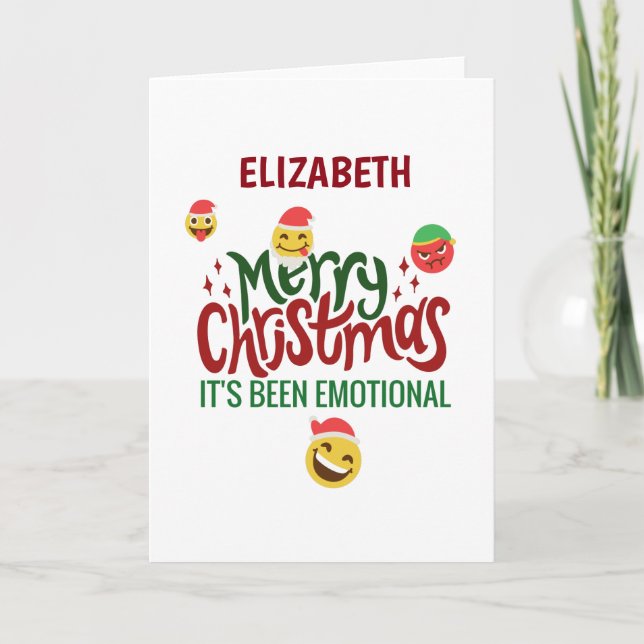 Sein schönes, fröhliches Weihnachtsfeuer Emoji Karte (Vorderseite)
