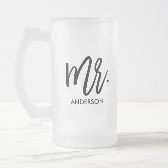 Sein sehr eigenes Personalisiert Mattglas Bierglas (Links)