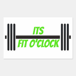 Sein Sitz-Uhr-BodybuildingBarbell Rechteckiger Aufkleber