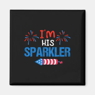 Sein Sparkler Niedlich 4. Juli Matching Couple für Magnet
