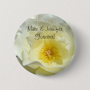 Sein und ihr Name für immer! Knöpfe Rose Blume Bri Button