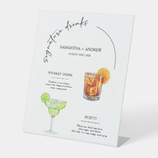 Sein und ihr Trauungszeichen "Drinks" Sockelschild