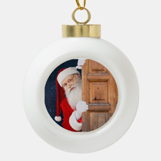 Sein Weihnachtsname Keramik Kugel-Ornament (Vorderseite)