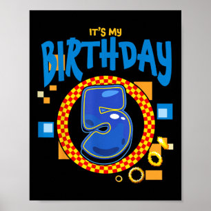 Seine 5. Geburtstagsfamilie Matching Party Vide Poster