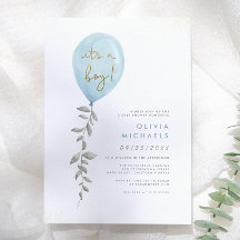 Seine A Boy Eucalyptus Greenery Balloon Baby Dusch