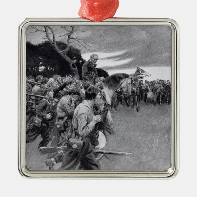 Seine Armee brach oben weinen und sobbing Ornament Aus Metall (Vorne)