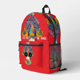 Seine Augen sind auf der Geld-Rot-Reise Bedruckter Rucksack