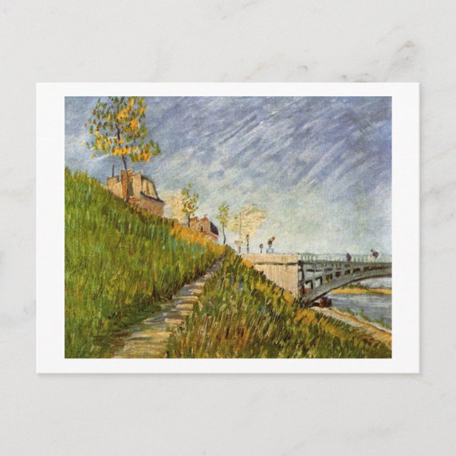 Seine Bank, Pont de Clichy, Vincent van Gogh Postkarte (Vorderseite)
