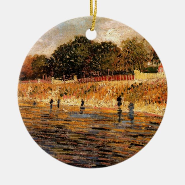 Seine-Banken von Vincent van Gogh Keramik Ornament (Vorne)