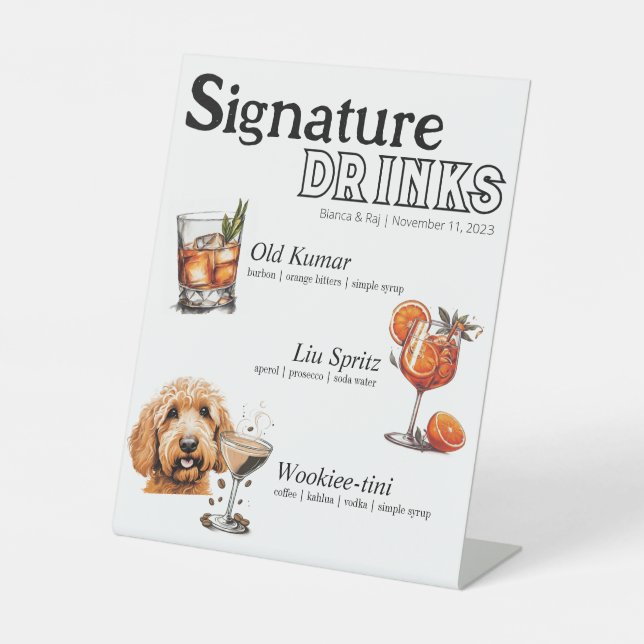 Seine Cocktails, sie und Hunde Sockelschild (Vorderseite)