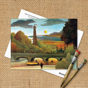 Seine Eiffel Tower Sunset Henri Rousseau Postkarte