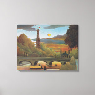 Seine & Eiffelturm im Sonnenuntergang (Paris, Fran Leinwanddruck
