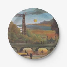 Seine & Eiffelturm im Sonnenuntergang (Paris, Fran Pappteller