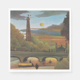 Seine & Eiffelturm im Sonnenuntergang (Paris, Fran Serviette