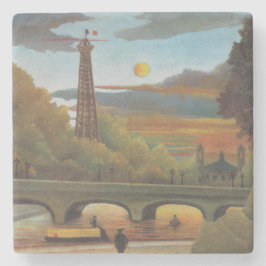 Seine & Eiffelturm im Sonnenuntergang (Paris, Fran Steinuntersetzer