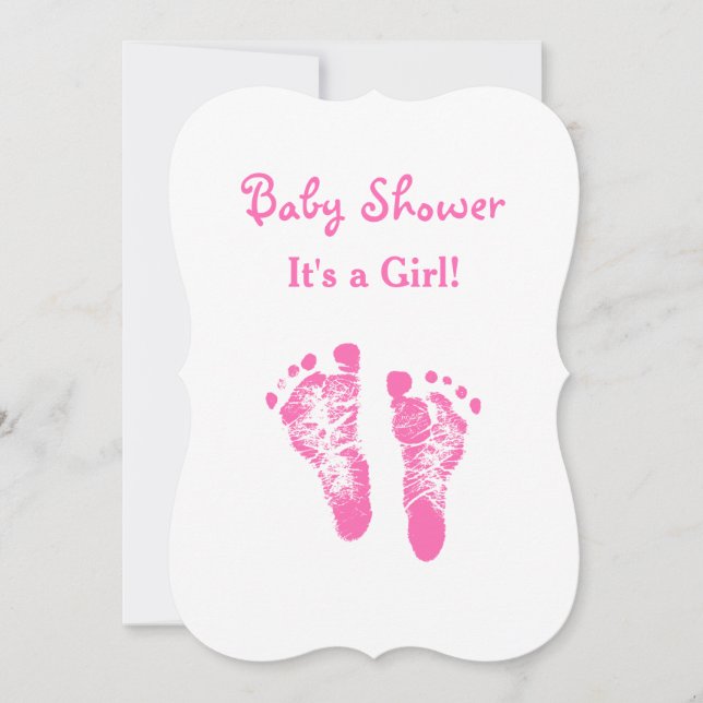 Seine eine Mädchen-Baby-Duschen-niedlichen rosa Einladung (Vorderseite)