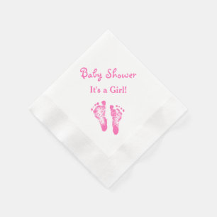 Seine eine Mädchen-Baby-Duschen-niedlichen rosa Serviette