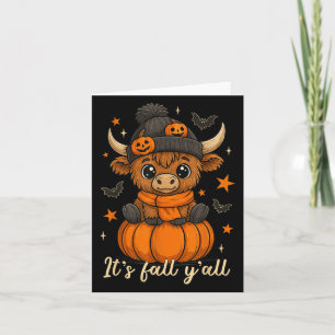Seine Fall Yall Highland Kuh Pumpkin Fall Kuh Dank Karte