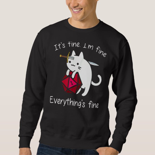 Seine feine und feine, alles ist fein katzenwürfel sweatshirt (Vorderseite)