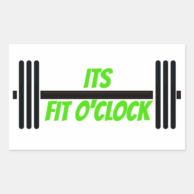 Seine fit O'clock Bodybuilding Barbell Rechteckiger Aufkleber (Vorderseite)