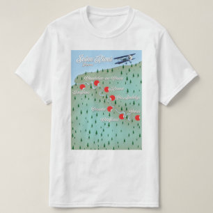 Seine-Fluss-Frankreich-Vintage Karte T-Shirt