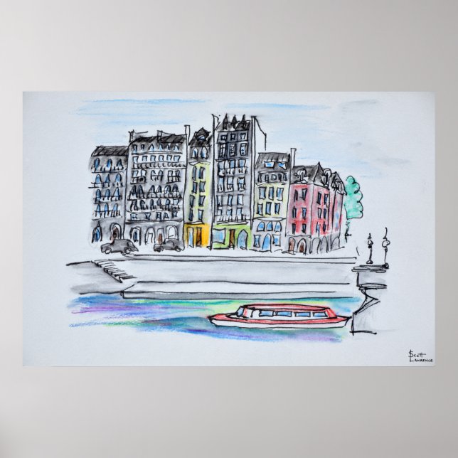 Seine-Fluss | Ile Saint-Louis, Paris Poster (Vorne)