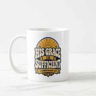 Seine Gnade genügt Retro-Sonnenaufgang Christlich Kaffeetasse