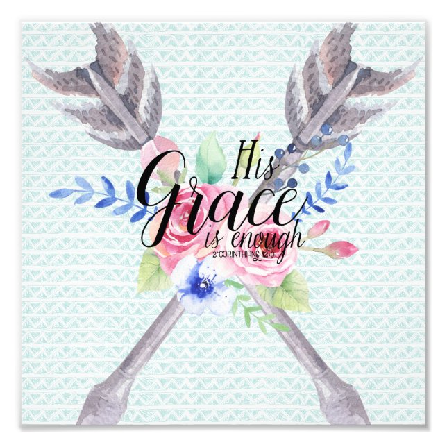 Seine Gnade ist genug: 2 Korinthen 12:9 Fotodruck (Vorne)