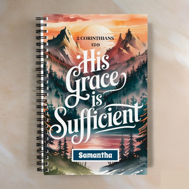 Seine Grazie ist ausreichend Christliche Frauenzei Notizbuch (Von Creator hochgeladen)