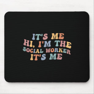 Seine ich Hi im Retro-Lehrer der Sozialarbeiter Mousepad