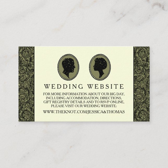 Seine & ihre Art Deco Silhouette Hochzeitskollekti Begleitkarte (Vorderseite)