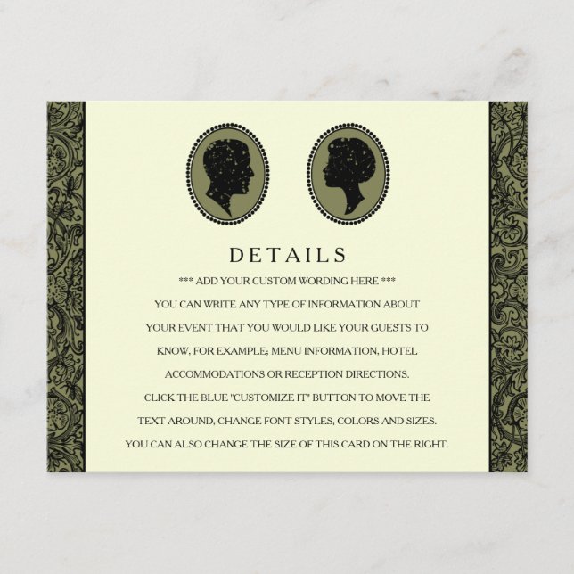 Seine & ihre Art Deco Silhouette Hochzeitskollekti Begleitkarte (Vorderseite)