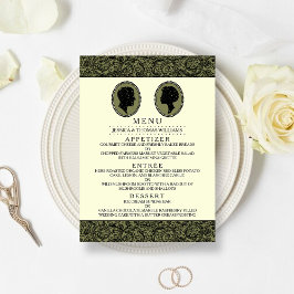 Seine & ihre Art Deco Silhouette Hochzeitskollekti Menükarte