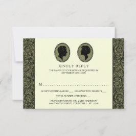 Seine & ihre Art Deco Silhouette Hochzeitskollekti RSVP Karte