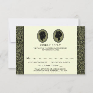 Seine & ihre Art Deco Silhouette Hochzeitskollekti RSVP Karte