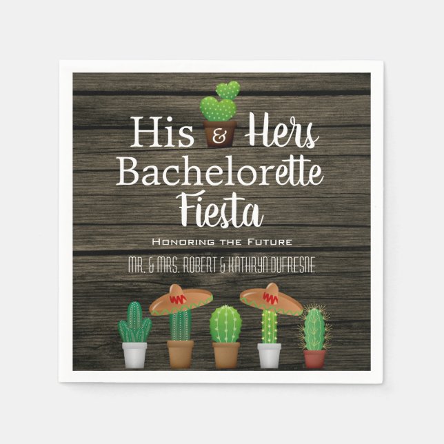 Seine & ihre Bachelor/Bachelorette Fiesta Serviette (Vorderseite)